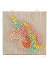 Kit créatif tableau string art en bois licorne pour enfant multicolore