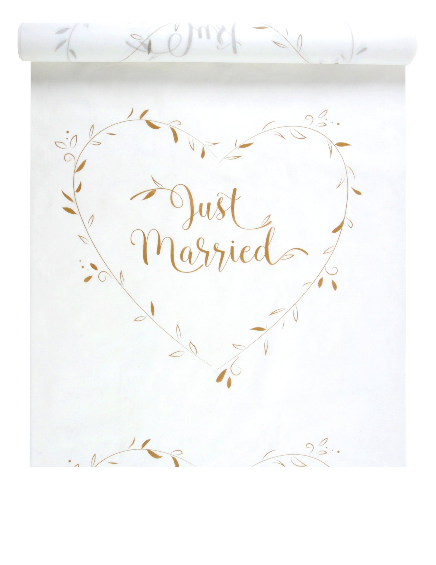 Koberec pro novomanželský obřad v bílé a zlaté barvě 10 m x 75 cm šik svatba