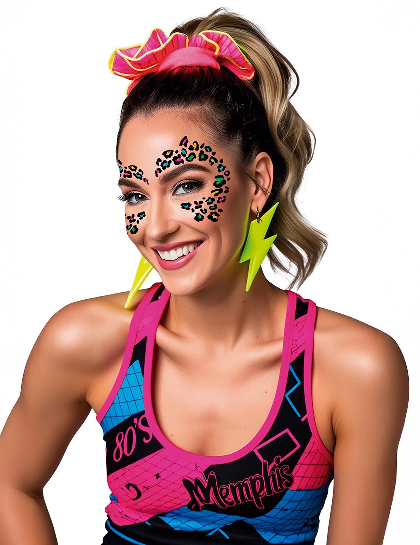 Třpytivé tetování vícebarevného leoparda