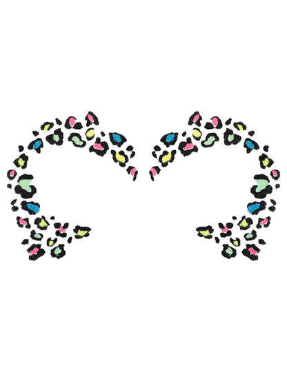 Třpytivé tetování vícebarevného leoparda