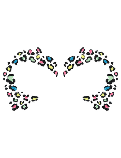 Třpytivé tetování vícebarevného leoparda