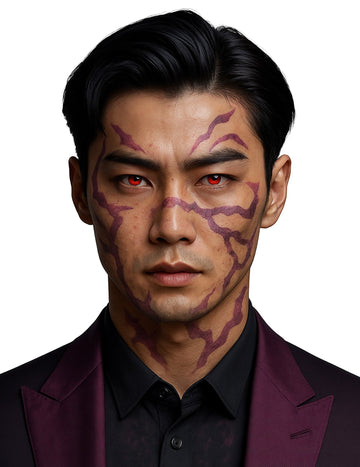 Fialové tetování s ďábelskými značkami 