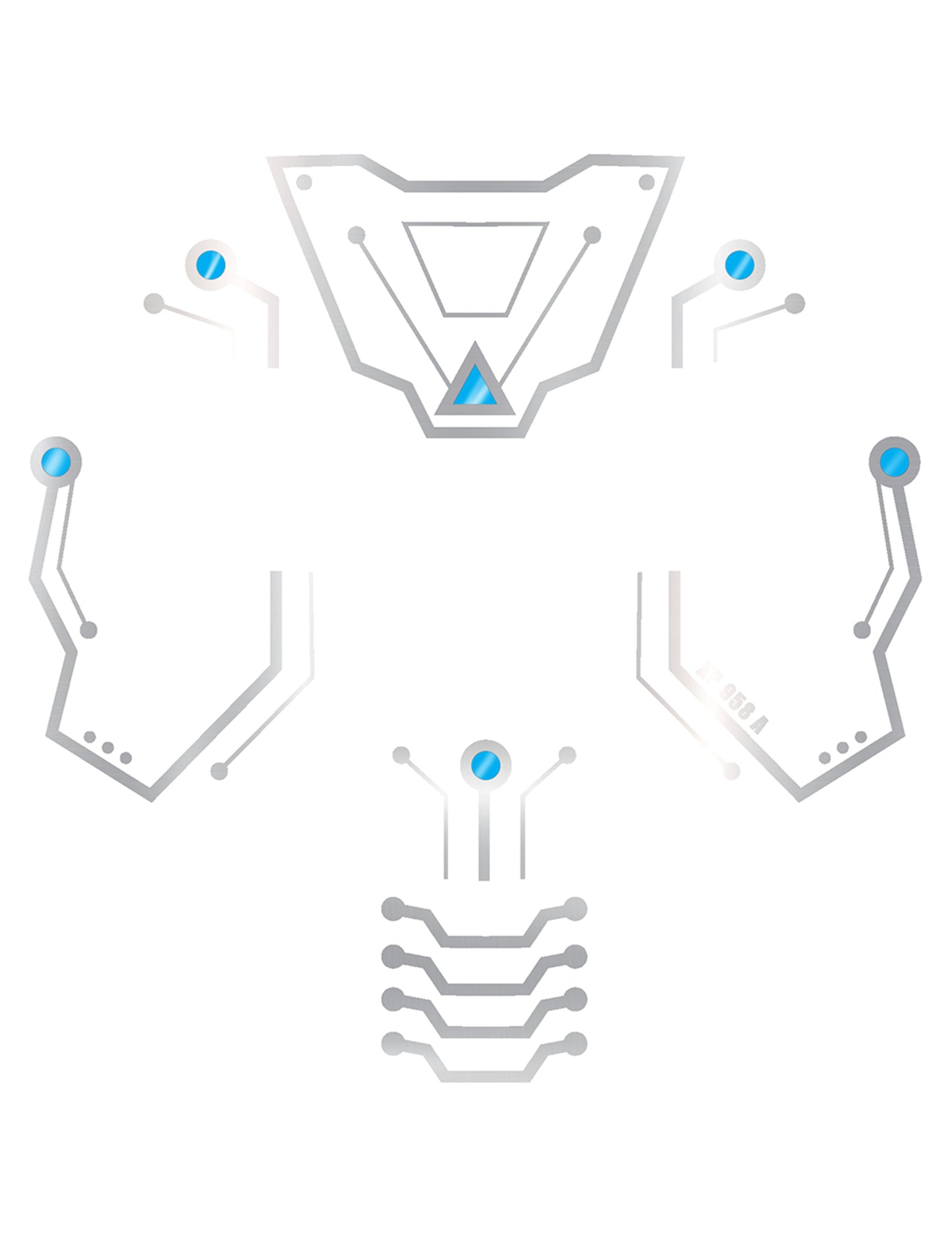 Futuristické tetování robotů na obličeji