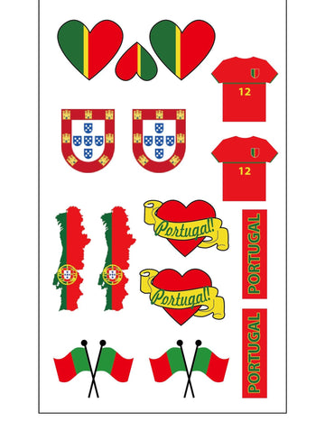 Dočasné tetování fanoušků Portugalska