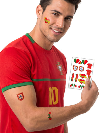 Dočasné tetování fanoušků Portugalska