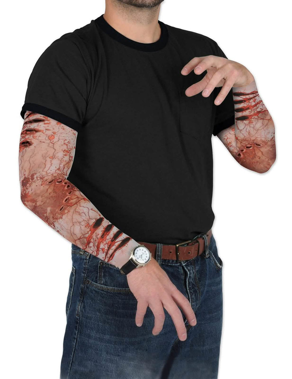 Rukávy falešných zombie zranění pro dospělý, krvavé