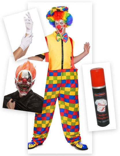 Balíček děsivého klaunského kostýmu na Halloween
