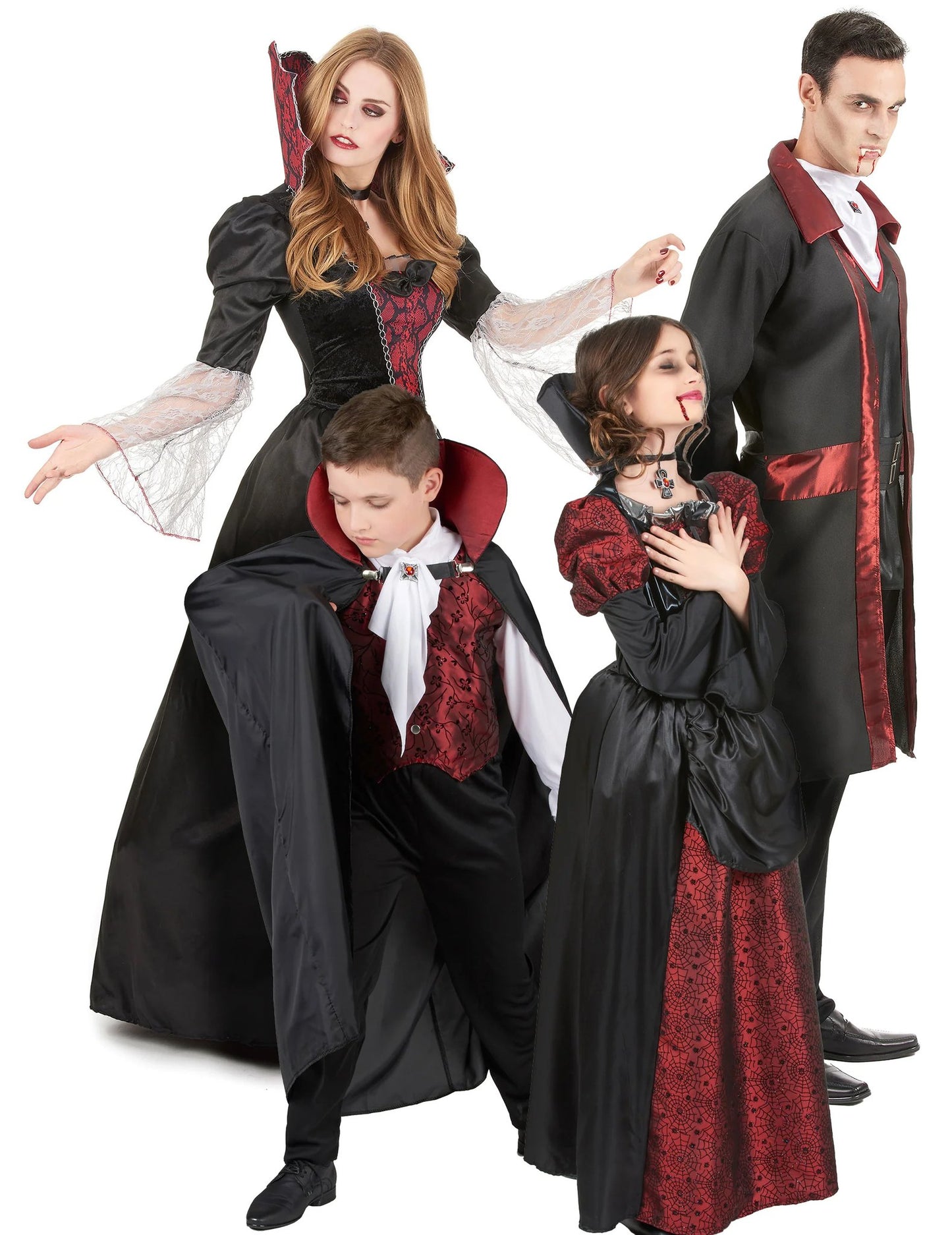 Déguisement de famille vampires baroques Halloween