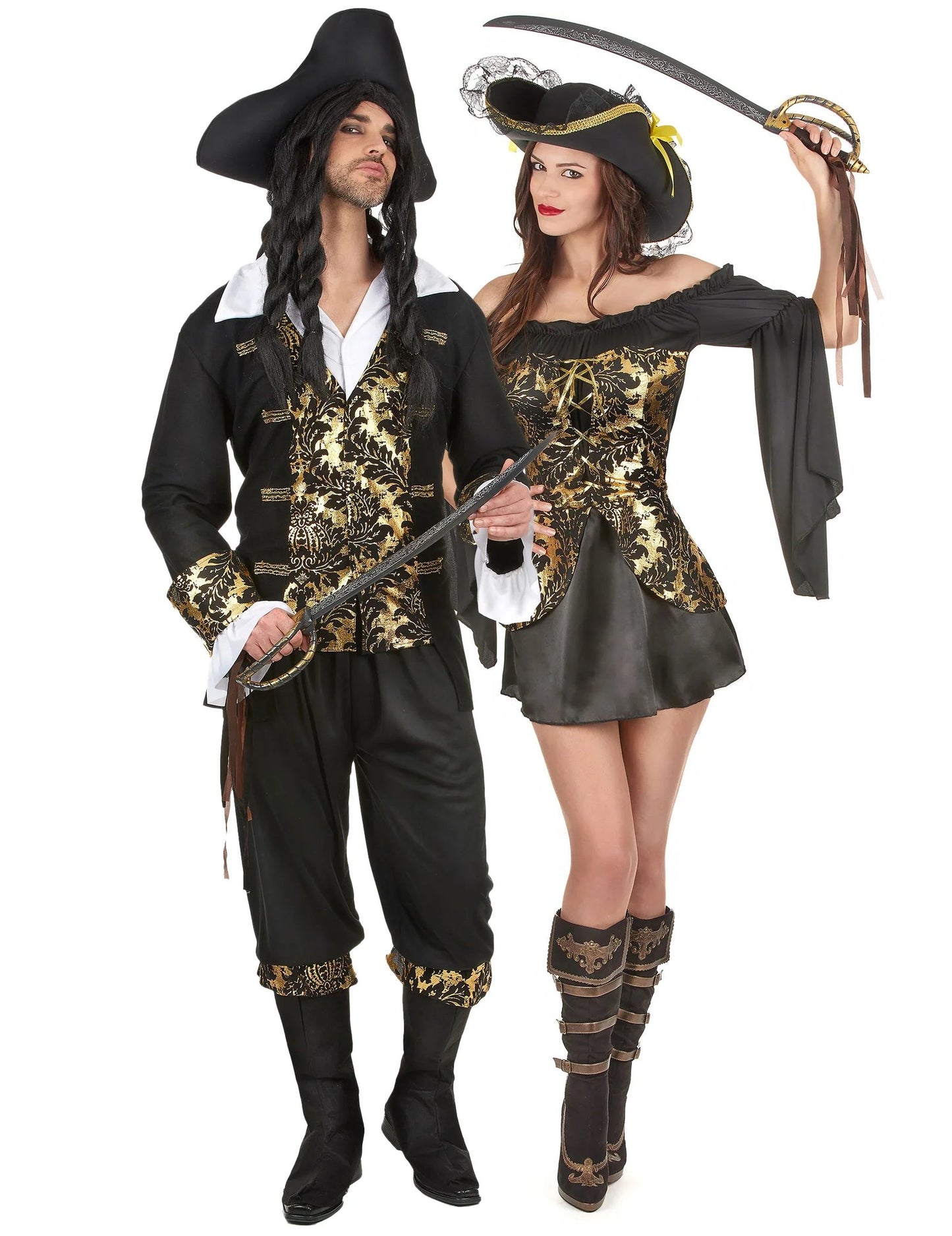 Paar-Piratenkostüm mit Muster für Erwachsene
