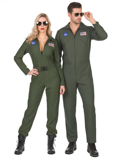 Déguisement de couple pilote avion adulte