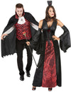 Párový majestátní upíří kostým na Halloween pro dospělé