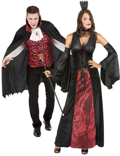 Párový majestátní upíří kostým na Halloween pro dospělé