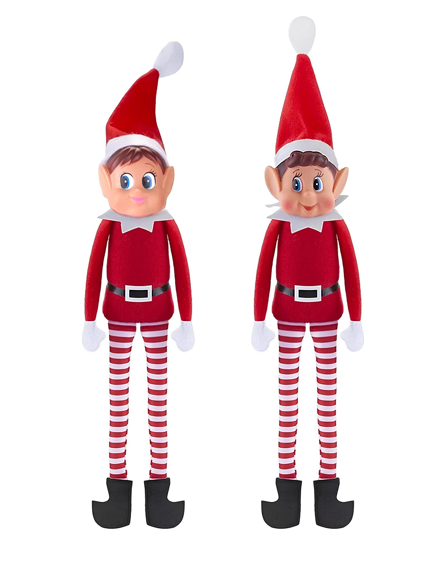 Duo schelmischer Weihnachtselfen Elvie und Elfie