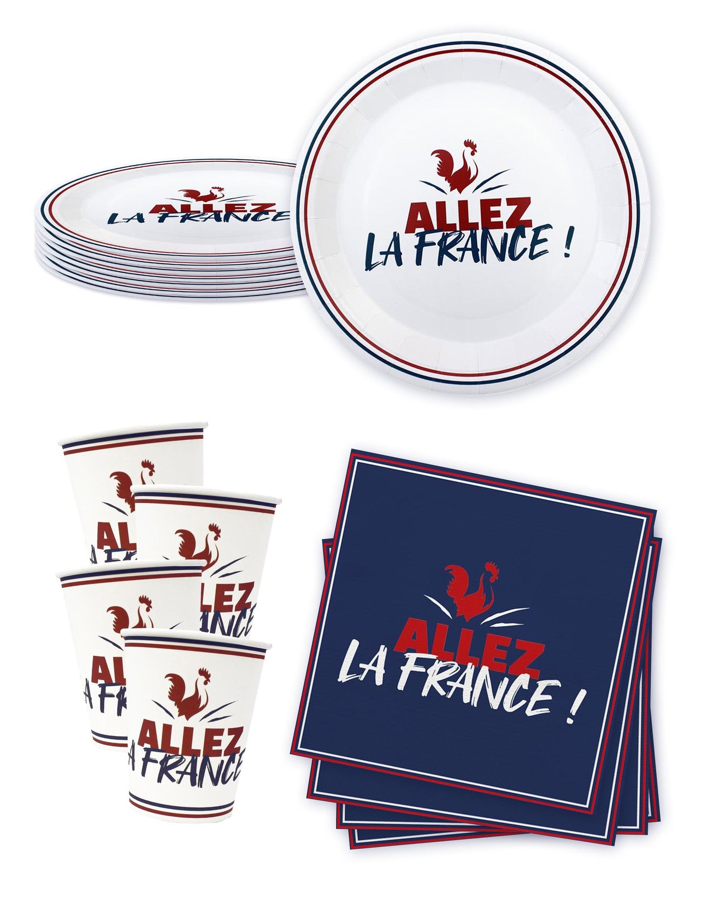 Einweggeschirr-Set Allez la France