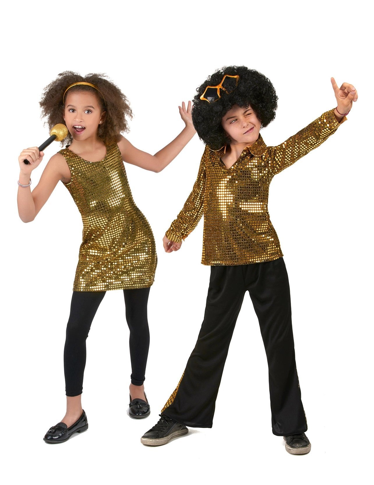 Dětský zlatý disco kostým pro pár