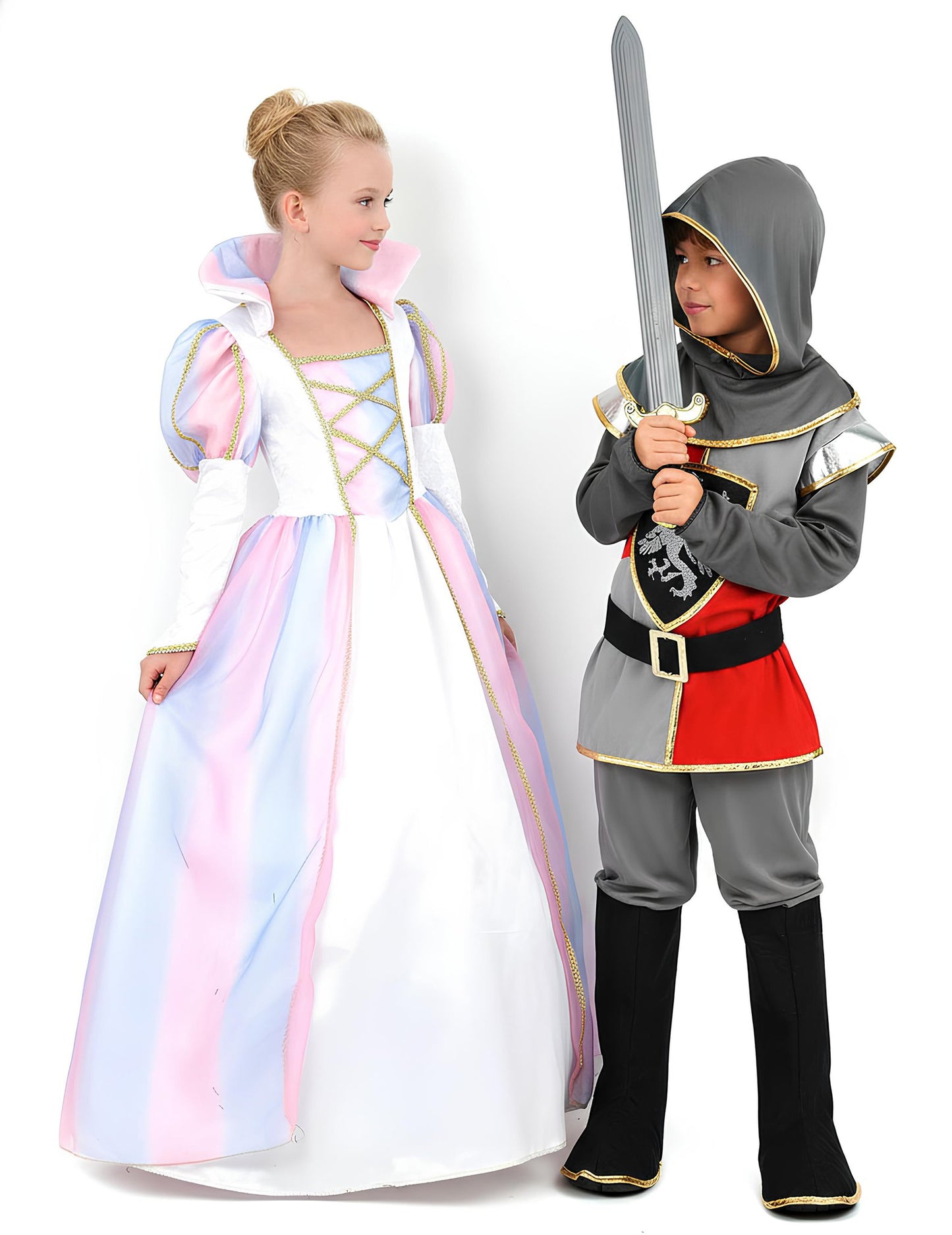 Dětský kostým rytíře a princezny