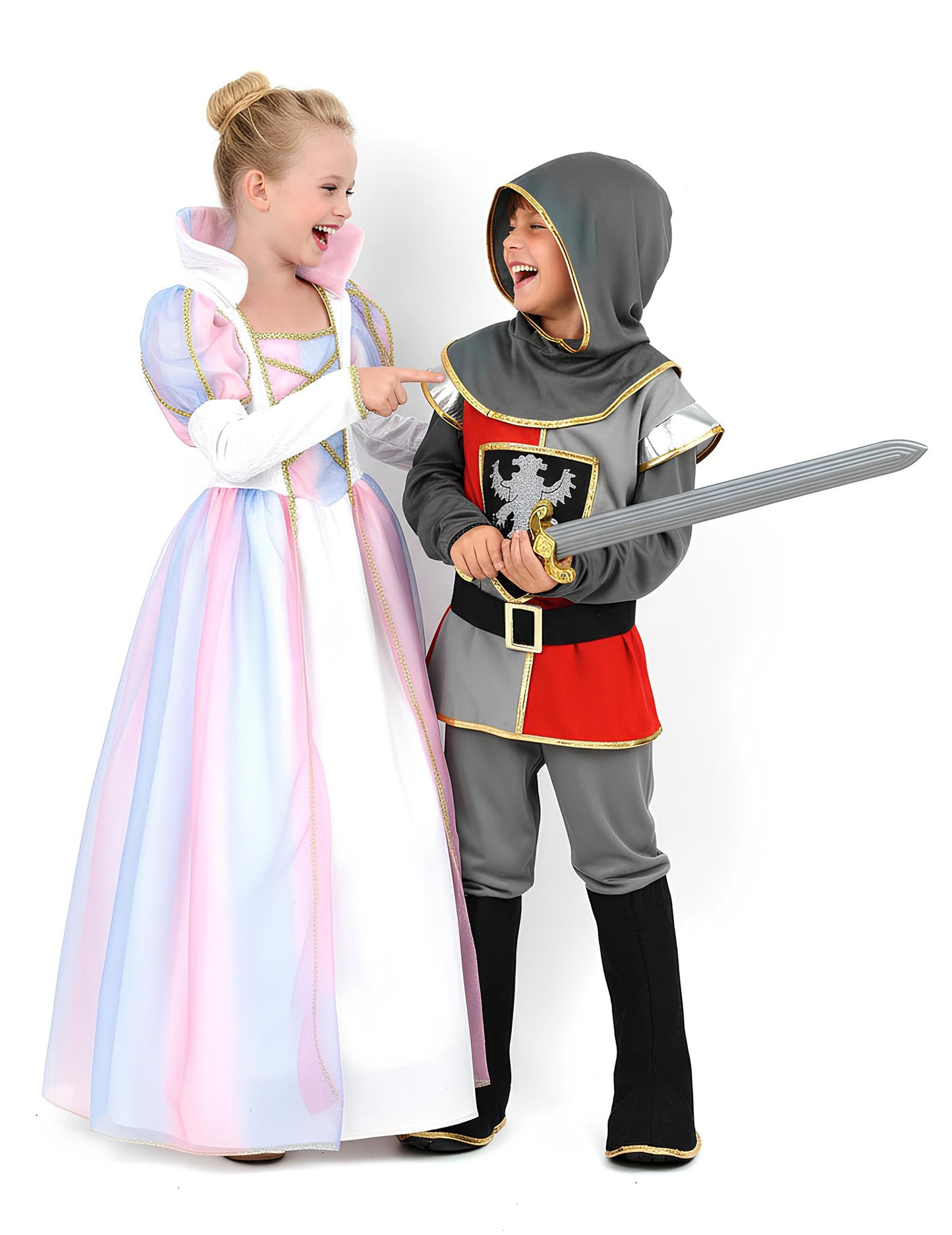 Dětský kostým rytíře a princezny