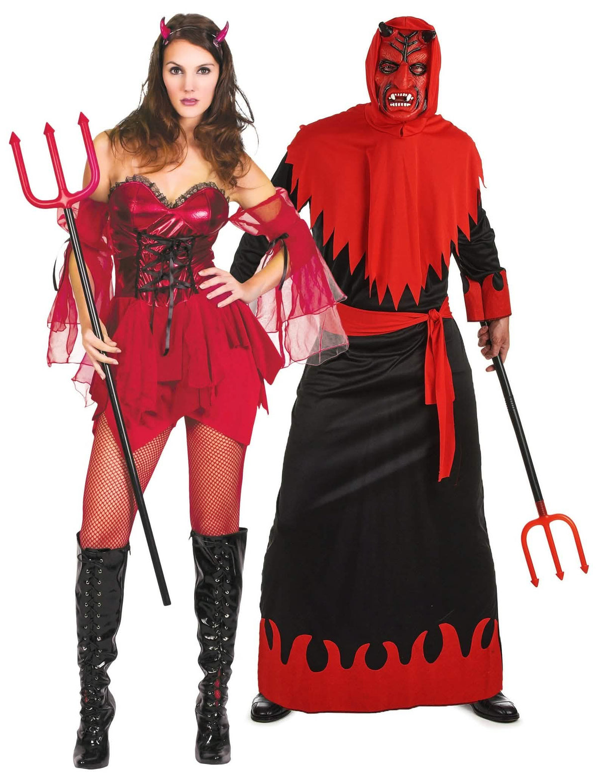 Párový kostým ďábel a ďáblice, sexy, Halloween, pro dospělé