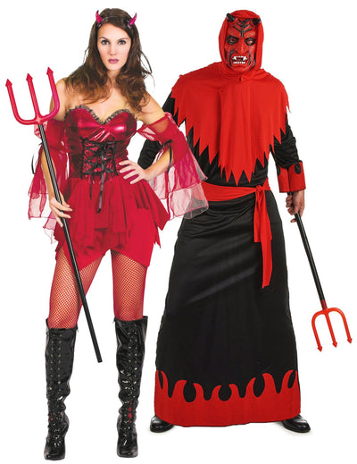 Teufel- und Teufelin-Paar-Fancy-Dress sexy Halloween für Erwachsene