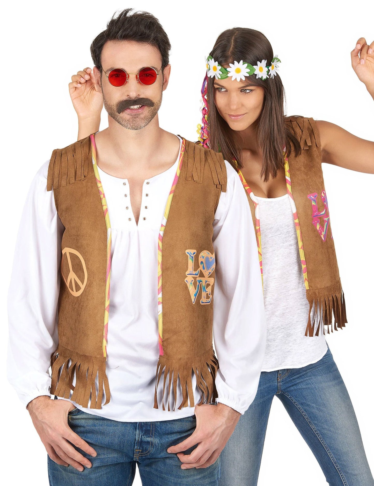 Hippie-Paarkostüm mit Weste