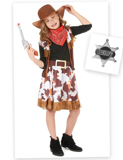 Balíček dívčího kostýmu cowgirl s doplňky