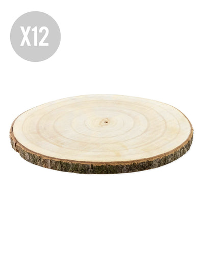 12 přírodních dřevěných špalků 28 až 33 cm