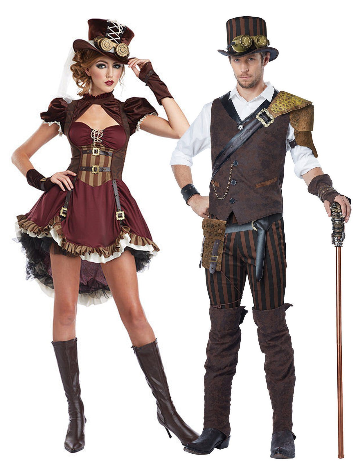 Párový steampunkový dobrodružný kostým pro dospělé