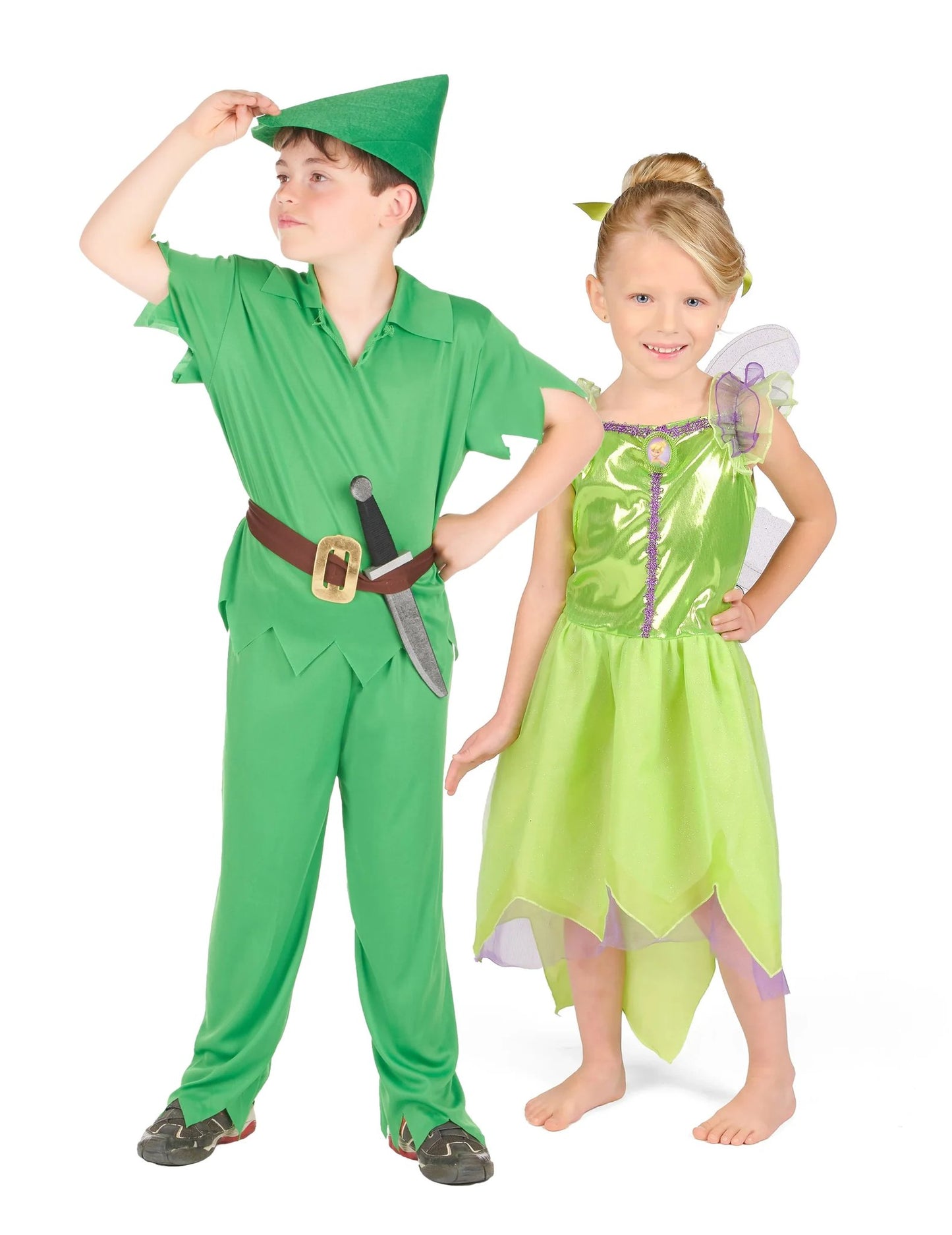 Kinder-Paarkostüm Junge aus dem Nimmerland und Tinker Bell Fee