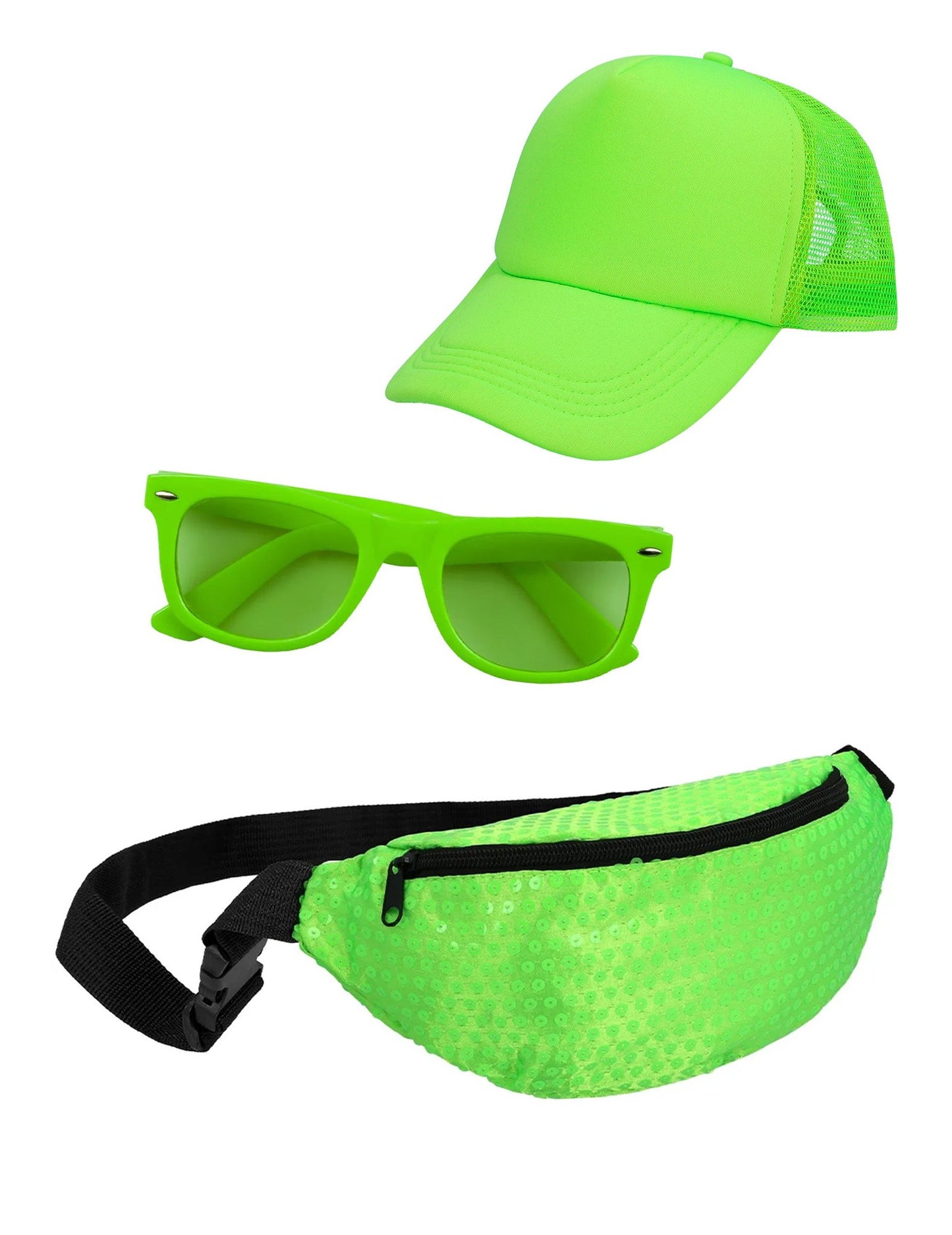 Neon-grünes Zubehör-Set