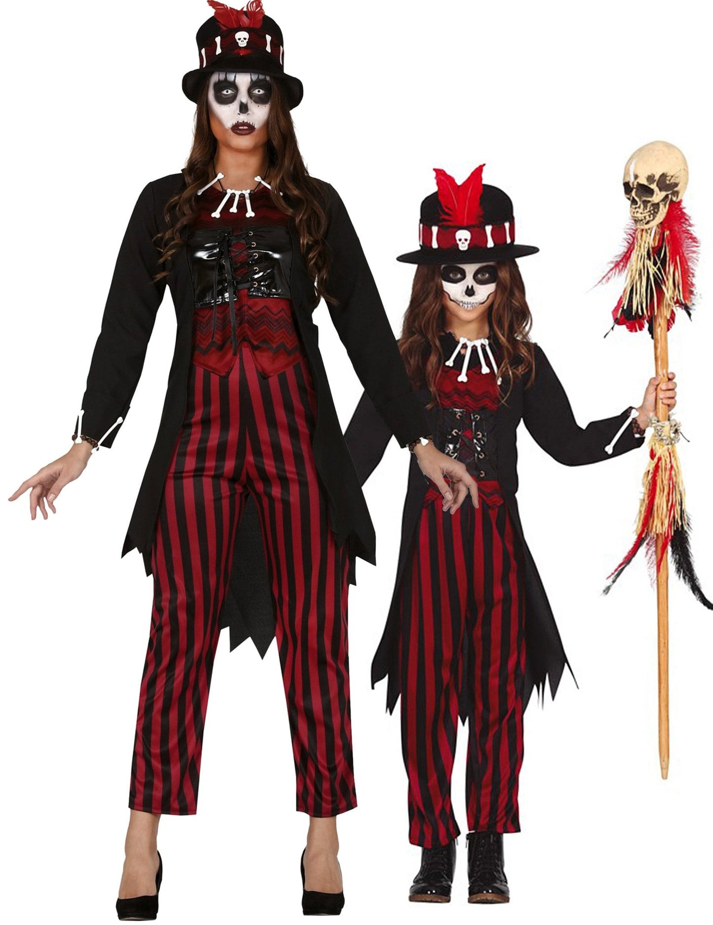 Voodoo-Halloween-Kostüm für Mutter und Tochter