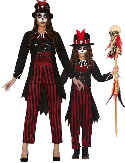 Párový kostým maminka a dcera voodoo na Halloween