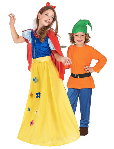 Déguisement de couple princesse et nain enfants