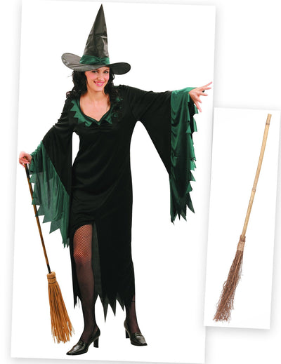 Balíček dámský kostým čarodějnice s koštětem na Halloween
