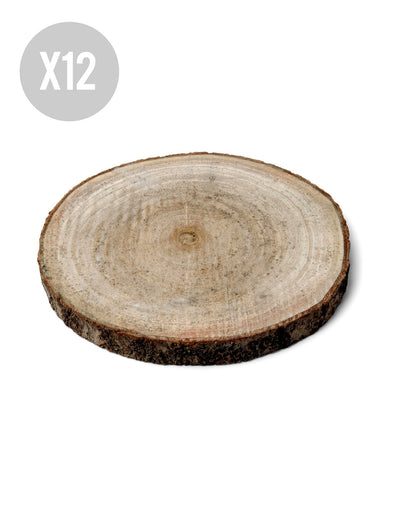 12 přírodních dřevěných špalků 13 až 17 cm
