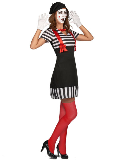 Párový kostým mime v černé a bílé pro dospělé