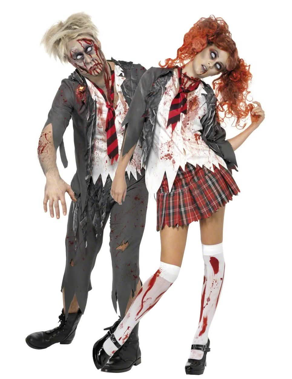 Párové kostýmy zombie školáků na Halloween