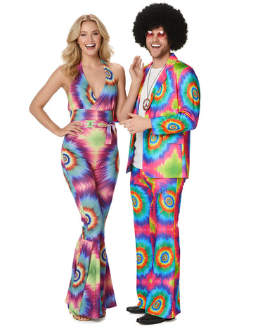 Kostým pro dospělý psychedelický hippie pár