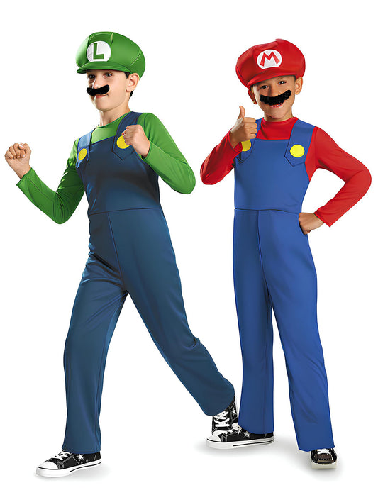 Mario™- und Luigi™-Kinderkostüm für Paare
