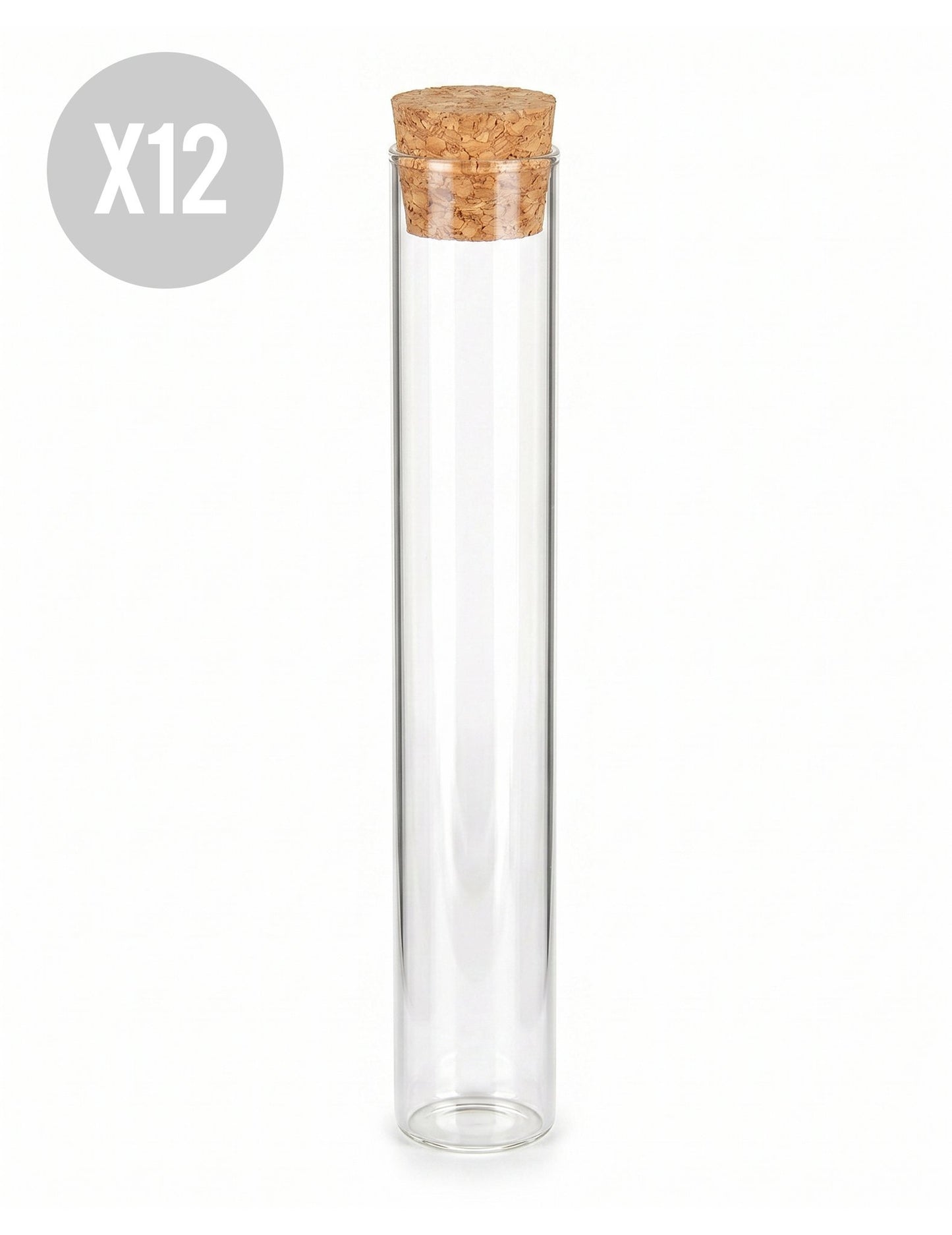 12 skleněných zkumavek 15 cm