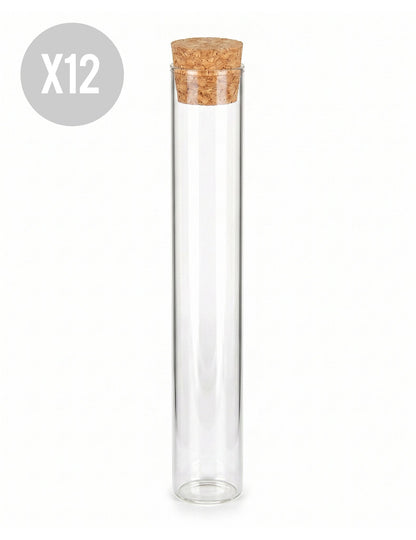 12 skleněných zkumavek 15 cm