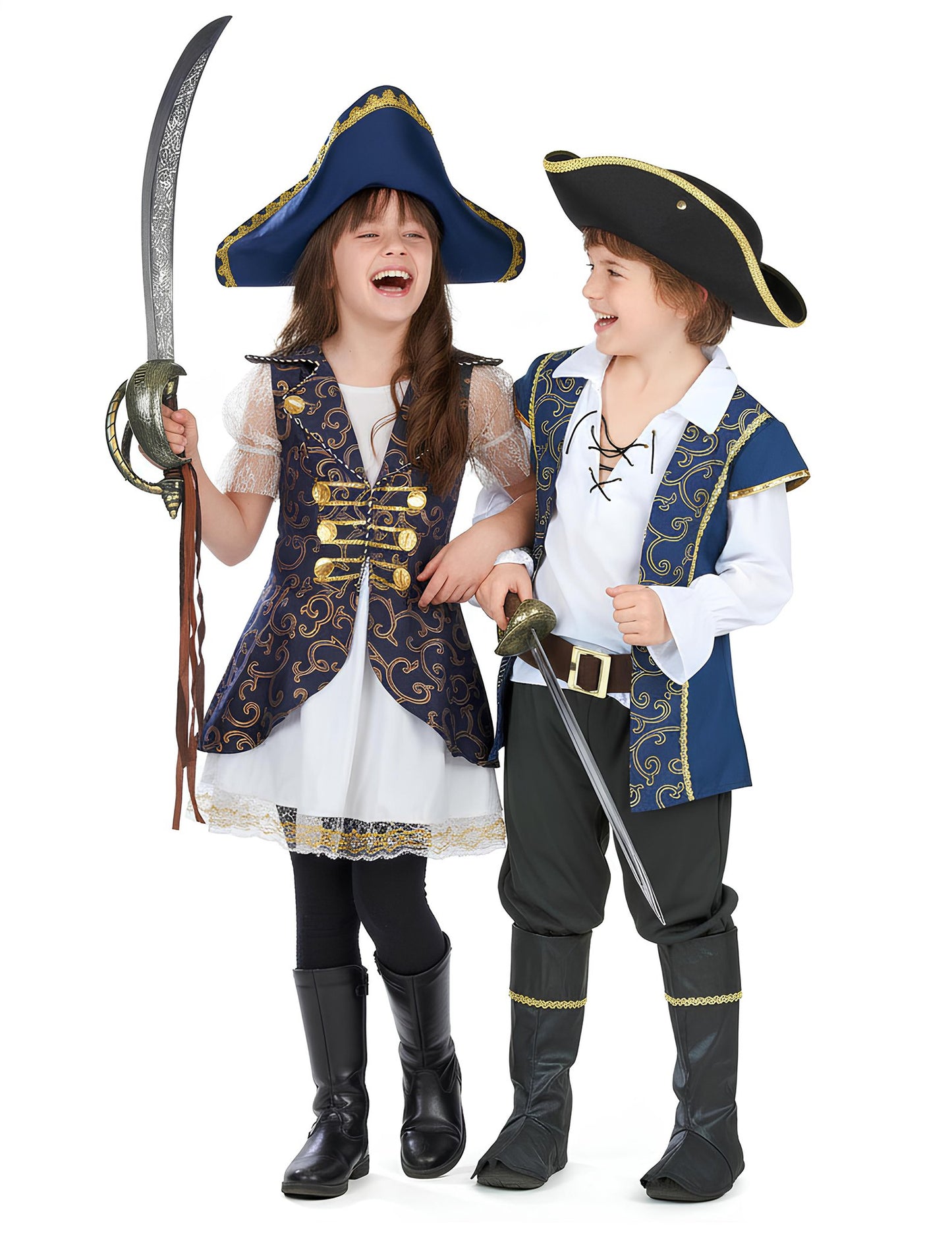 Dětský kostým pirátského kapitána s dětskými motivy