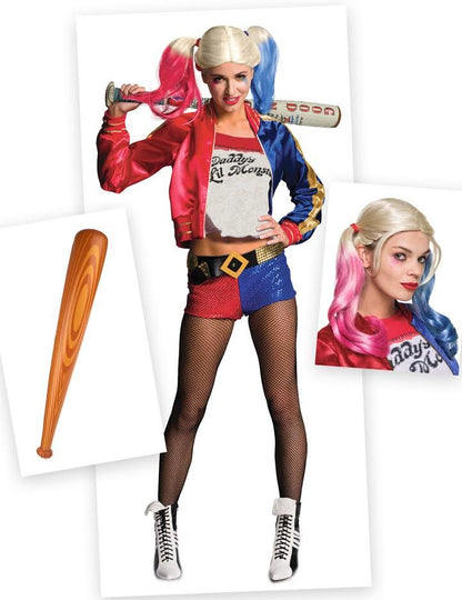 Balíček kostým a doplněk Harley Quinn pro ženy
