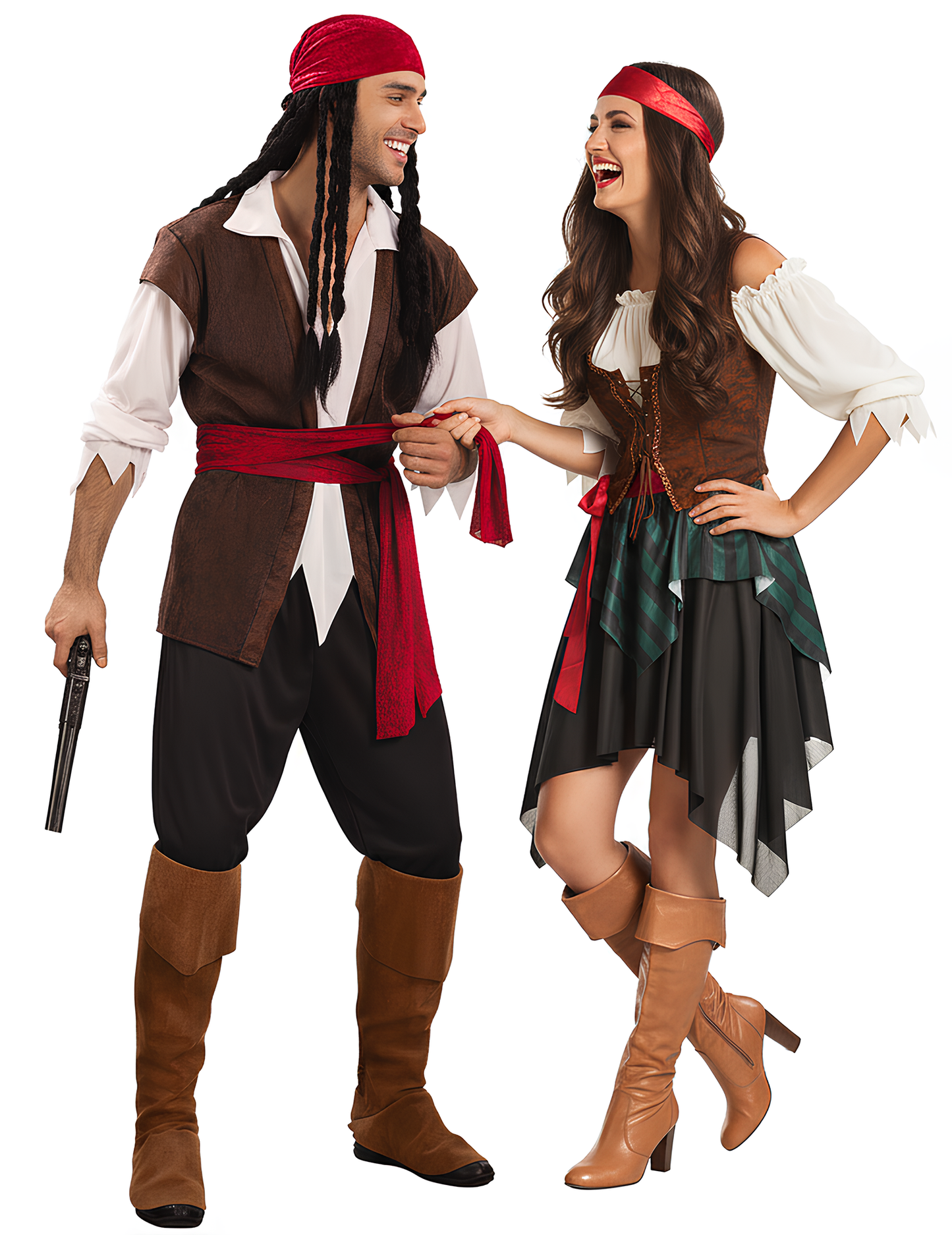 Kostým pruhovaného pirátského páru