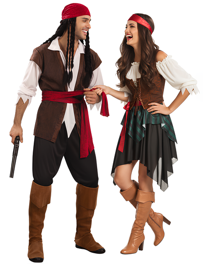 Kostým pruhovaného pirátského páru