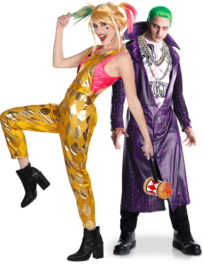 Deluxe-Paarkostüm Harley Quinn Birds of Prey™ und Joker Suicide Squad™ Halloween für Erwachsene