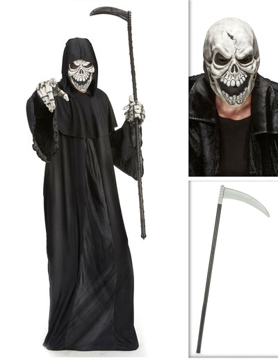 Sada kostýmu Smrťáka s kosou a halloweenskou maskou