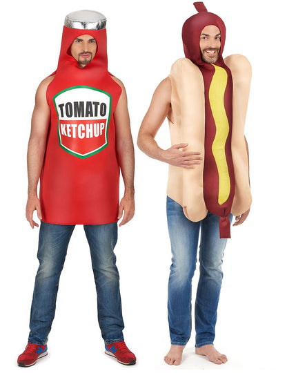 Dvojkostým hot dog a kečup pro dospělé