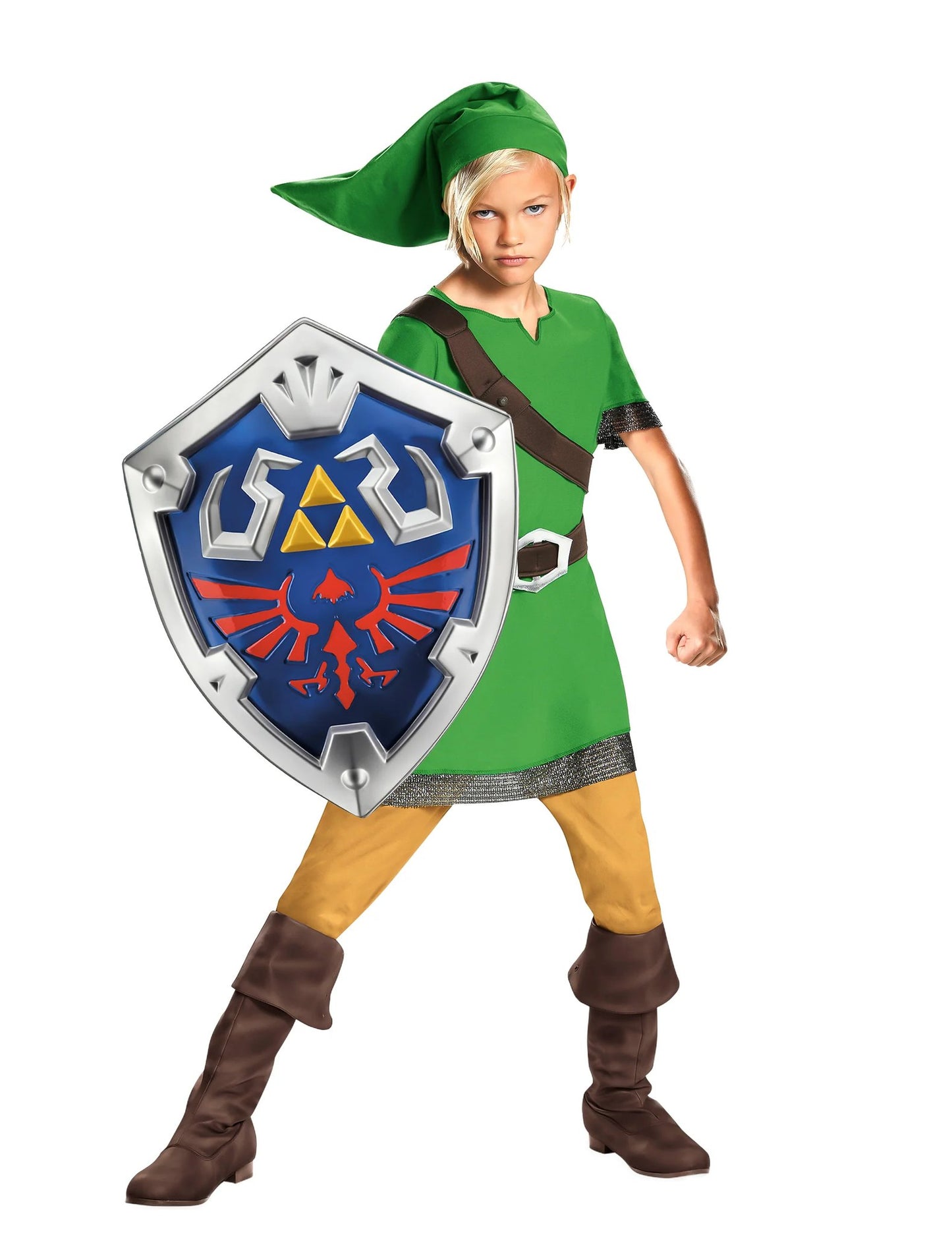 Link-Zelda™-Verkleidungsset mit Schild für Kinder