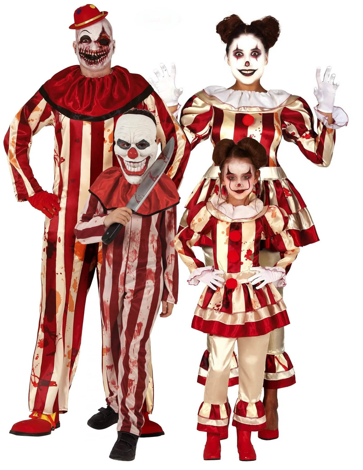 Strašidelný rodinný klaunský kostým