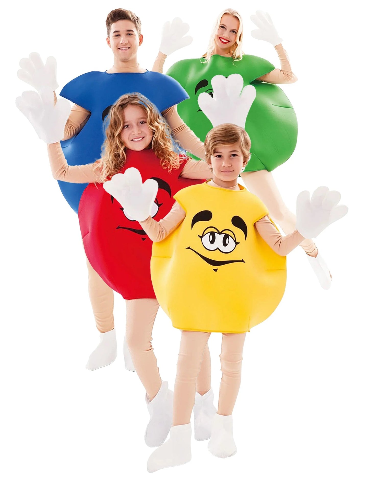 Buntes Bonbon-Familienkostüm